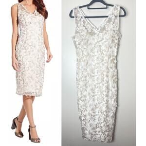 ADRIANNA PAPELL DRESS 8 WHITE BRIDAL BRIDE